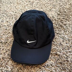 Nike Black Sports Cap with White Swoosh
